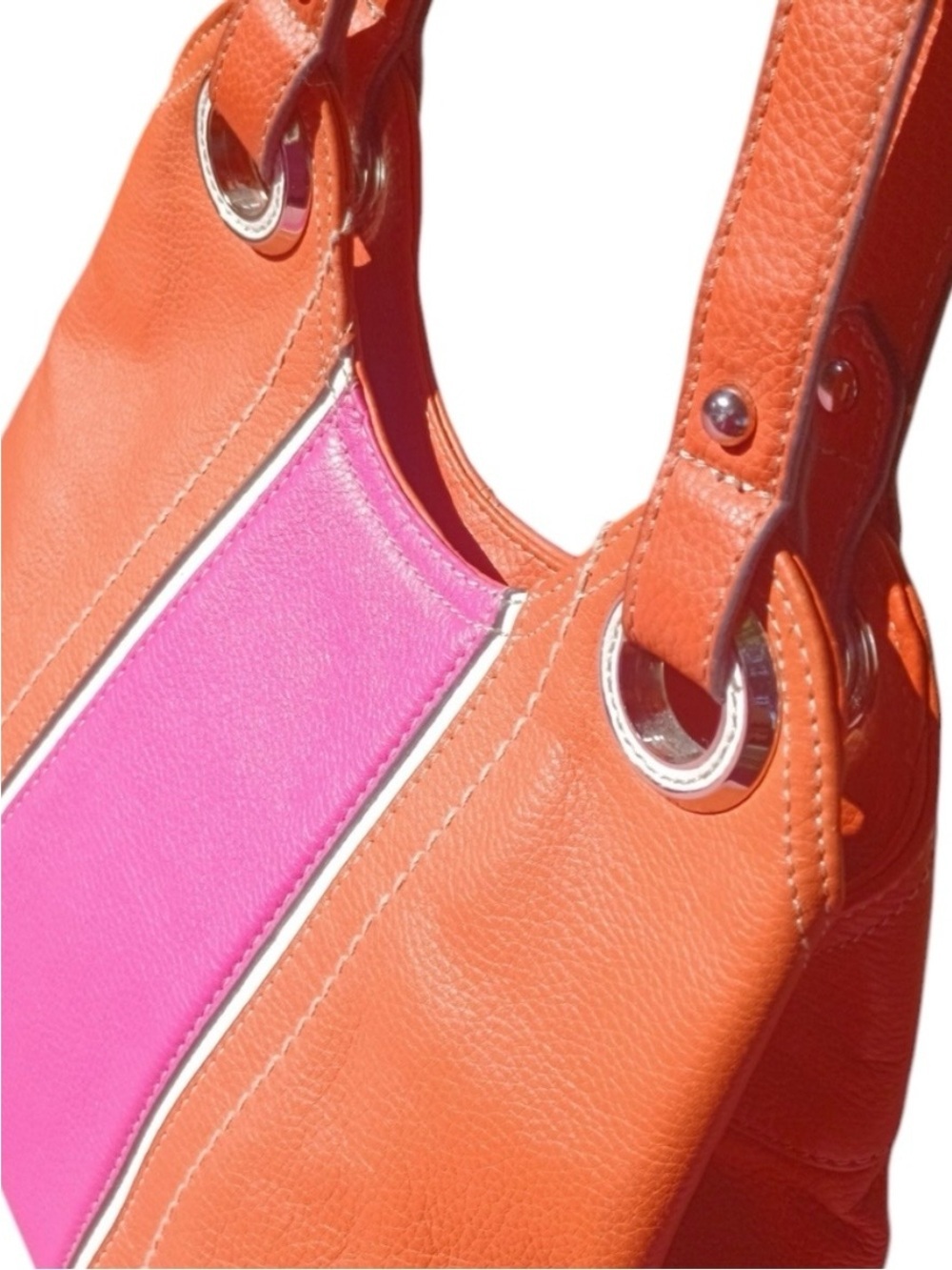 TIGNANELLO Y2K Leather Shoulder Bag, pink and orange - Picture 2 of 5